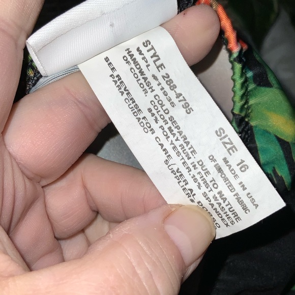 Mixit Black & Orange Tropical Floral Tankini & Skort Swimsuit Size 10 - Picture 5 of 6